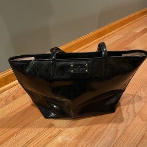 Kate Spade Harmony Metro Perforated Heart Tote Purse Zip-close Black